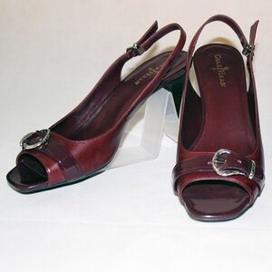 Cole Haan Nike Air Slingbacks 8 Patent and Embossed LeatheWomen Sandals Size 8